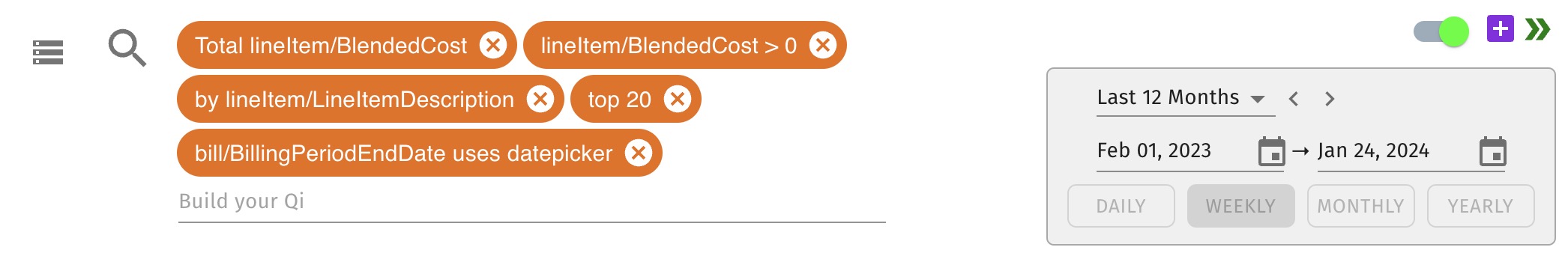 Quick Intelligence Designer - Search Bar